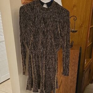 City Studio Black and Gold Long Sleeve Dress